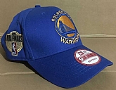 Warriors Team Logo 2019 NBA Champions Blue Peaked Adjustable Hat GS,baseball caps,new era cap wholesale,wholesale hats